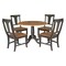 International Concepts Round Round 42 in. Dual Drop Leaf Dining Table with 4 Panel Back Chairs  in Hickory/Washed Coal K45-42DPT-C110-4 - alternate 1